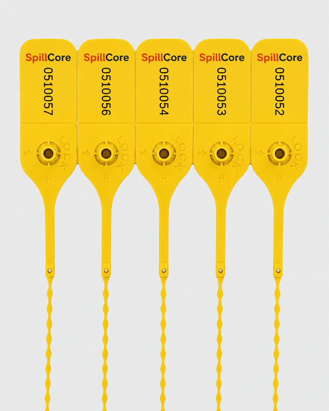 100 x Yellow Numbered Pull-Tight x | Tamper-Evident Anti-Tamper Plastic Tags for Fire Extinguishers, Luggage, Roll Cages, First Aid Kits & Asset Security