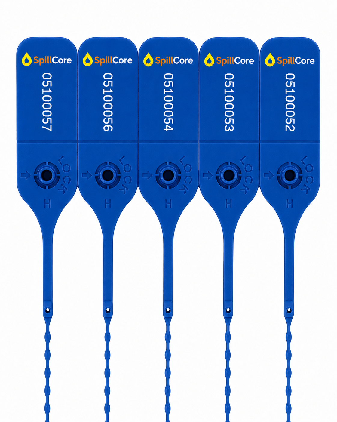 100 x Blue Numbered Pull-Tight x | Tamper-Evident Anti-Tamper Plastic Tags for Fire Extinguishers, Luggage, Roll Cages, First Aid Kits & Asset Security