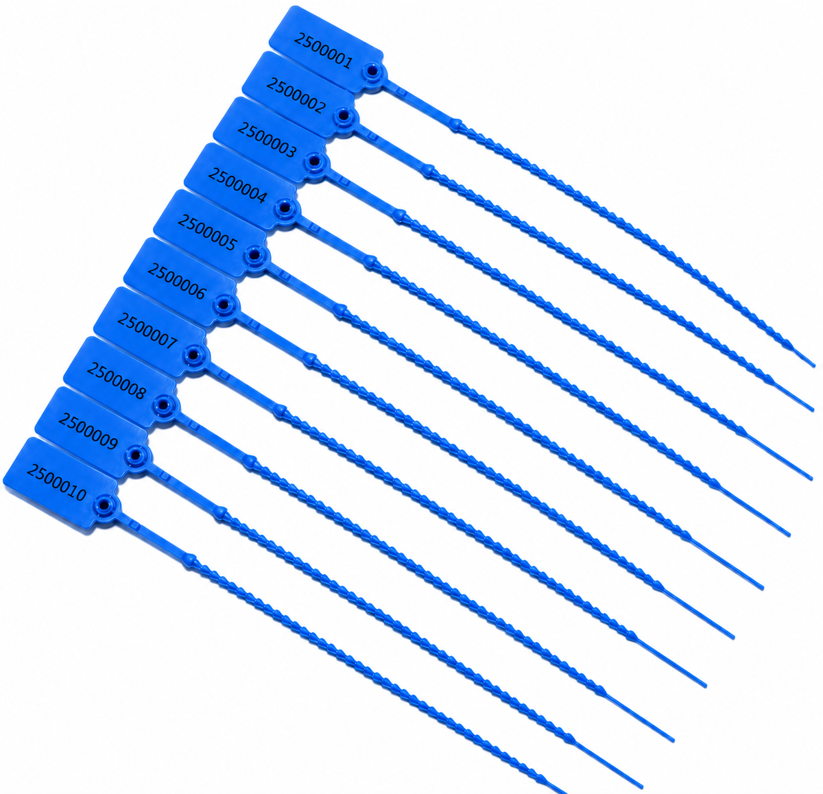 100 x Blue Numbered Pull-Tight | Tamper-Evident Anti-Tamper Plastic Tags